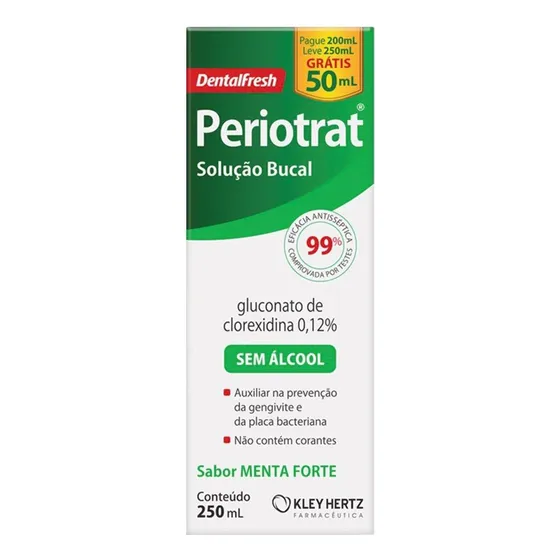 Periotrat Enxaguante Bucal Sem Álcool 250ml Menta Forte