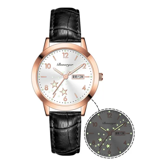 Bestkang Mujer Reloj Casual, Banda De Cuero Analógico 9l8t0