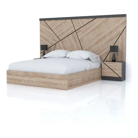 Juego De Dormitorio Matrimonial Respaldo Mesas De Luz 