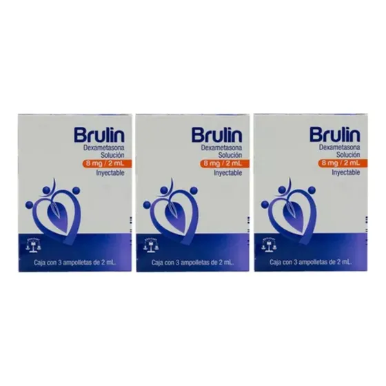 Tres Cajas De Dexametasona Brulin Sol 8mg/2ml 3 Amps Cu