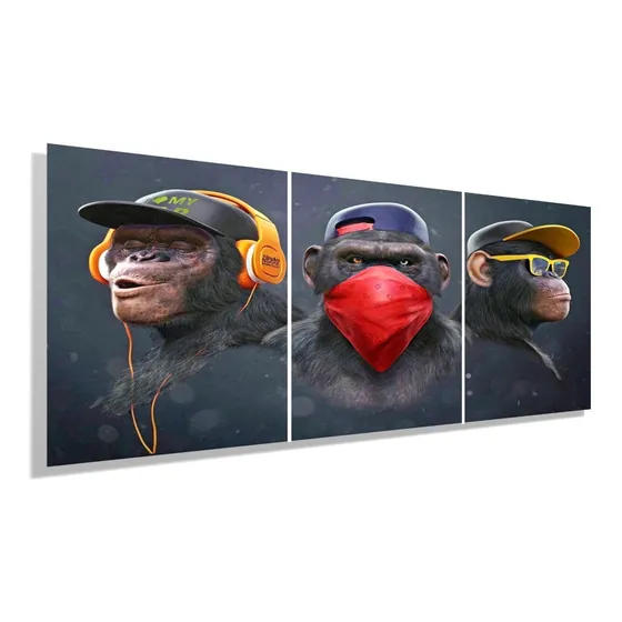 Cuadros Decorativos 90x 50 Cms    Los Tres Monos  Sabios