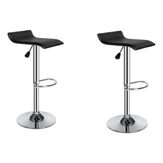 Taburete Kira Pack 2 Unidades Rectangular Para Bar Diseño Mo Color Negro