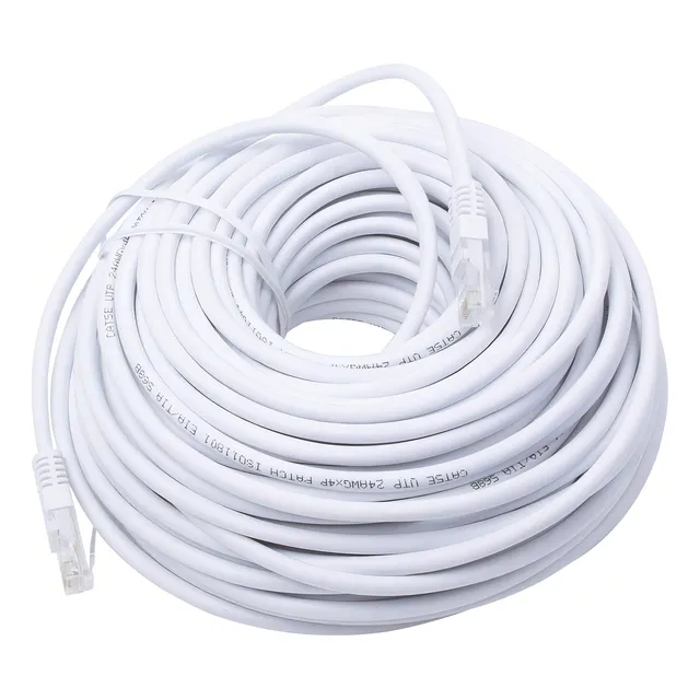 Cable De Red 30metros Armado Patch Cord Cat5e Rj45 Blanco