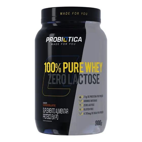 Whey Protein 100% Zero Lactose 900g - Probiótica /com Stevia