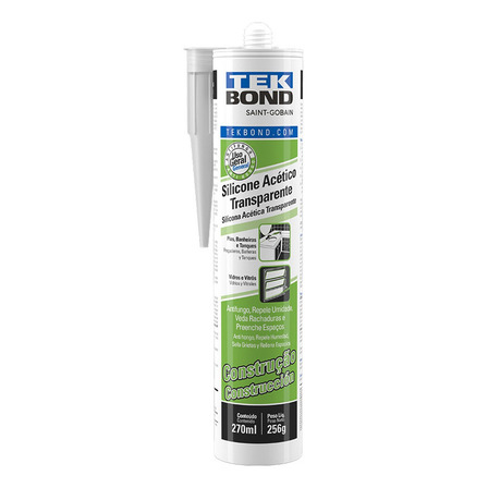 Silicone Incolor Transparente Acético Vedação 270ml Tek Bond Adesivo Selagem Pias Vasos Box Banheiros Portas Janelas Silicone Incolor Transparente Acético Vedação 270ml Tek Bond Adesivo Selagem Pias Vasos Box Banheiros Portas Janelas