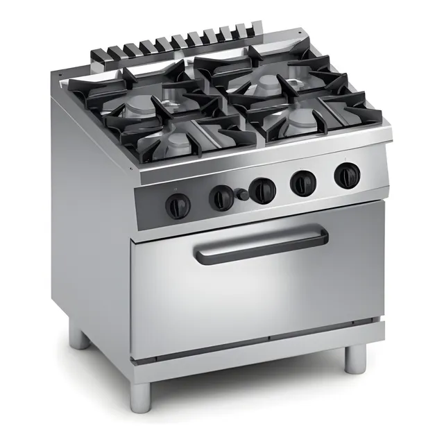 Cocina 4 Hornillas Gas C/horno Acero Inox Snzcocgas4h Si.