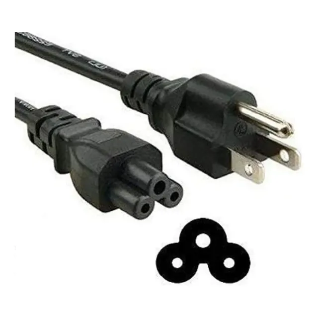 Cable De Poder Corriente Trebol Para Cargador Portatil 1.5m