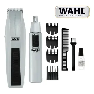 Maquina Rasuradora Inalámbrica Wahl Barba, Bigote Y Nariz Plateado