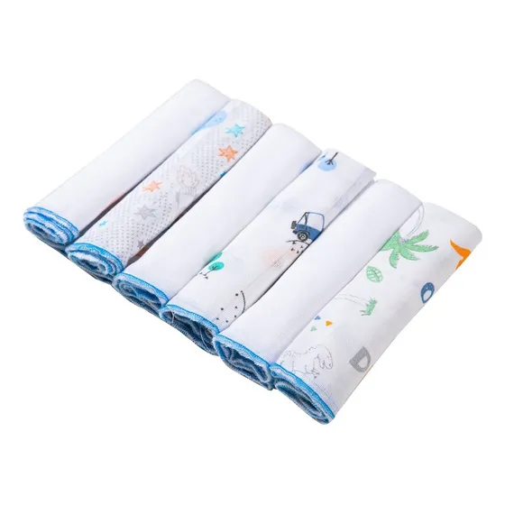 Kit 6 Babete Paninho Fralda De  Boca Bebe 100% Algodão 30x30
