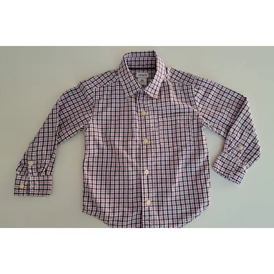 Camisa Carter's Talla 2 Manga Larga A Cuadros
