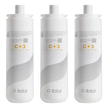 Kit 3 Refis C+3 Purificador De Água Ibbl Para 1 Ano