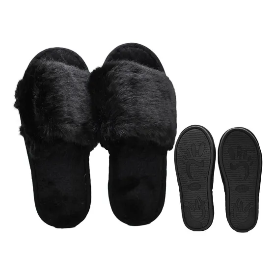 Pantuflas Abierto Estilo Chancletas Ojotas De Peluche