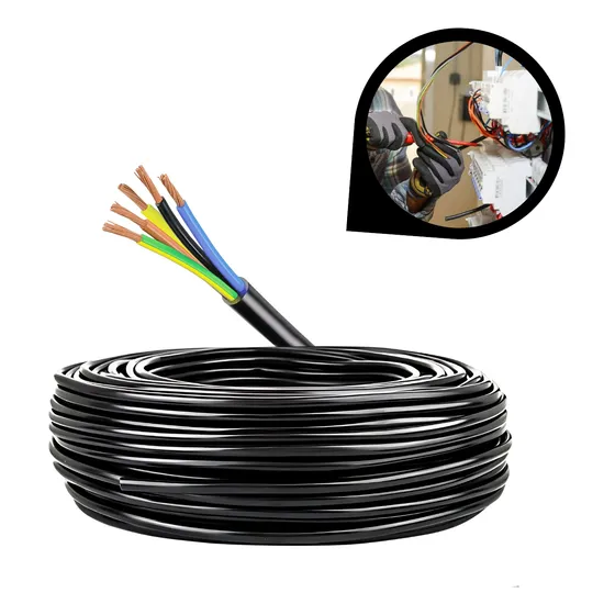 Cabo Pp Flexível 5x1,5 Mm Preto 10 Metros 100% Cobre 5 Vias