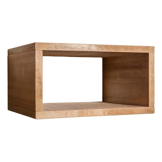 Mesa De Luz Repisa Flotante Rectángulo Estante De Cedro 18mm