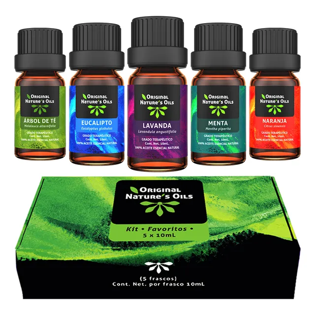 Original Nature Kit De 5 Aceites Esenciales Para Difusor Y Aromaterapia 50 mL