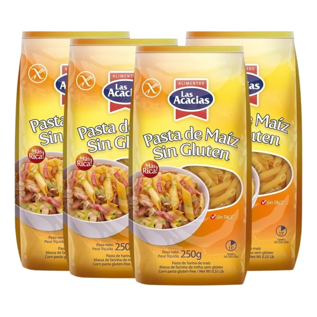 Fideos De Maíz Sin Gluten  Las Acacias 300g X4 Uni -graviola