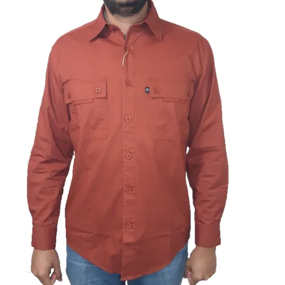 Ke Cl01-1143 Camisa Algodón Larga Francés Adulto Hombre