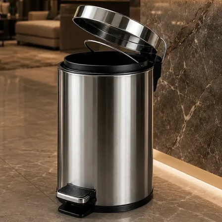 Lixeira Inox 5l Com Pedal Balde Removível Banheiro Cozinha Prateado