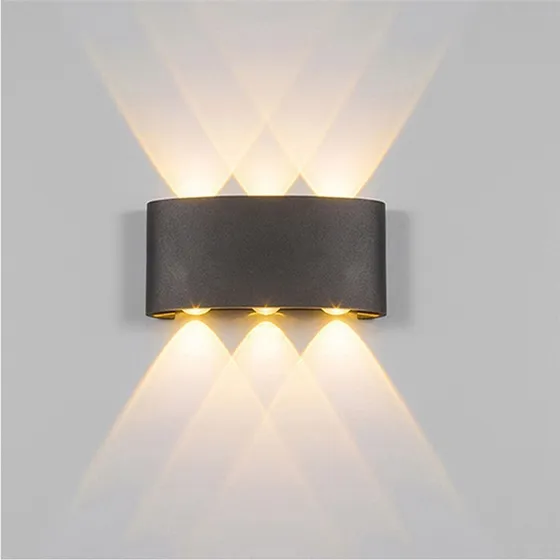 Lampara Led Decortiva De Pared 6 Led Calida Y Blanca