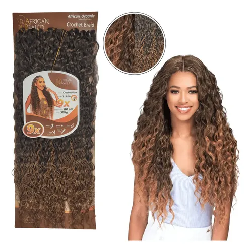 Cabelo Fibra de Proteína Cacheado de 60cm para Crochet Braids Yan