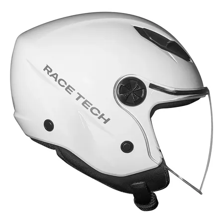 Race Tech Play Capacete Aberto Adulto ABS Viseira Antirrisco Branco Tamanho 58