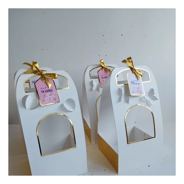 Cajas De Carton Tipo Cesta Para Arreglos De Flores O Tazas