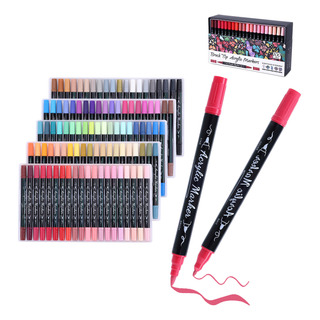 100 Plumones Punta Pincel Marcadores Acrílico Colores Brush 100 Plumones Punta Pincel Marcadores Acrílico Colores Brush