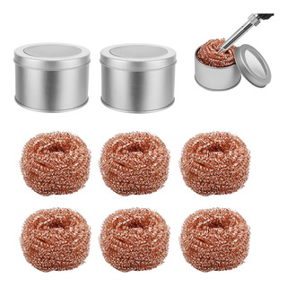 Kit Limpiador De Puntas De Cautín De 6 Fibra De Acero Y Base Kit Limpiador De Puntas De Cautín De 6 Fibra De Acero Y Base