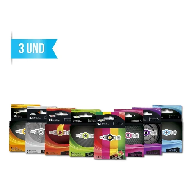 Condones Preservativos Mzone 4und X3pack