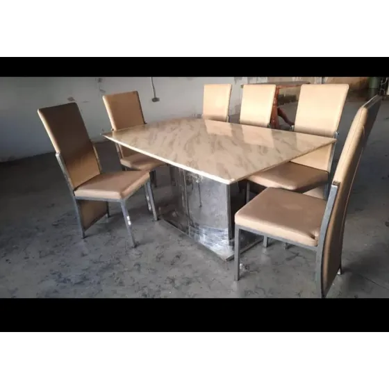 Juego De Comedor Con Mesa De Mármol Grueso Y Sillas
