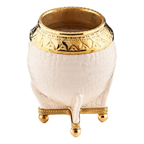 Mate Torpedo Imperial Bronce Blanco Calabaza Premium + Base