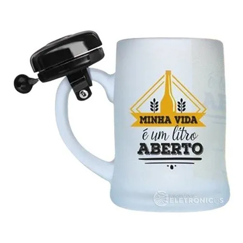 Caneca C Campainha De Chopp 400ml Personalizada Festa Bm106