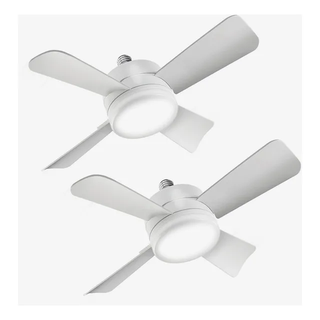 2 Pack Socket Fan | Foco-ventilador Portátil + Control 