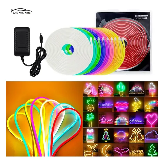 5m Mangueira Led Neon Corte 2,5cm Flex 12v + Fonte 3a