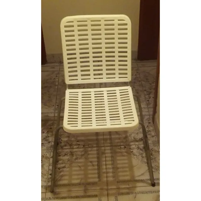 Silla De Festejo Tipo Jardin , Base Met.  As. Plastico Blco.