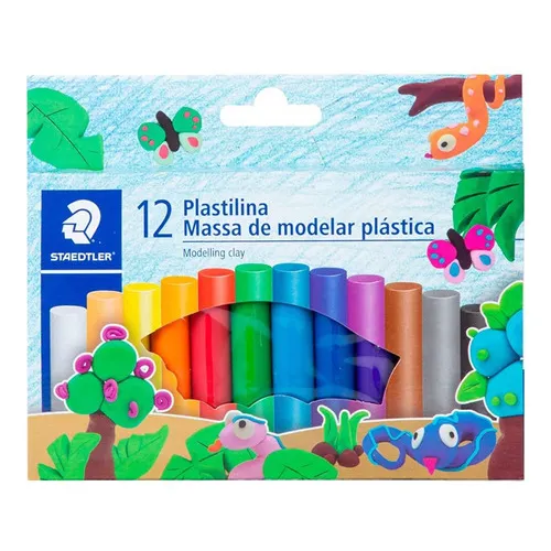 Bloc de plastilina para modelar Staedtler, plástico, 12 colores surtidos