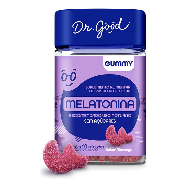 Melatonina Em Gomas Sabor Morango - 60 Gomas - Fini Dr Good Melatonina Em Gomas Sabor Morango - 60 Gomas - Fini Dr Good