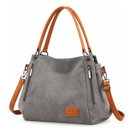 Bolsa Transversal Ombro Feminina Elegante Trabalho Media Top Cinza Lisa