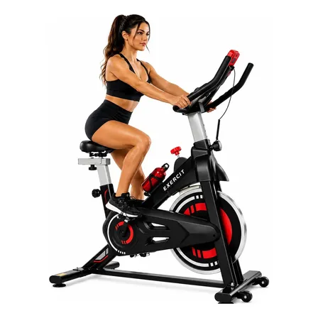 Bicicleta Ergométrica Spinning Exercit Esportes Es-08 Preta Cor Preto/Vermelho