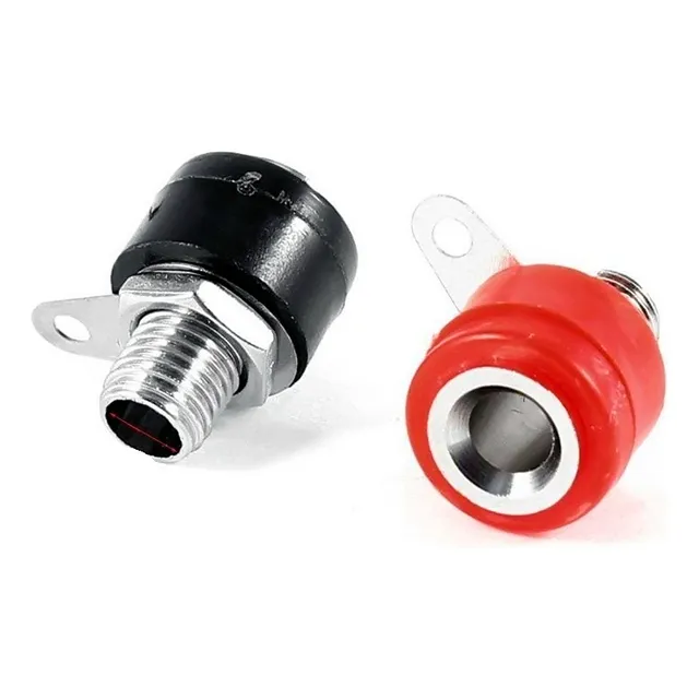 Mgsystem Juego X5 Jacks Conector Banana Hembra 4mm Plata
