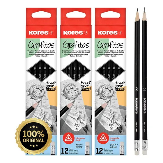 Lapiz De Grafito Hb Kores Caja De 12 