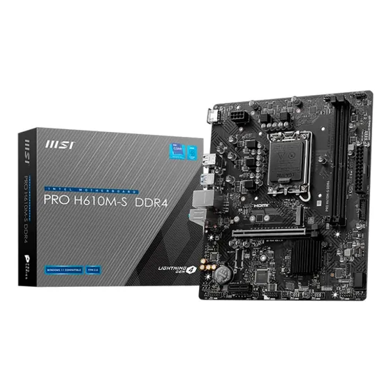 Motherboard Msi H610m-s Pro Ddr4 Lga1700 Color Negro