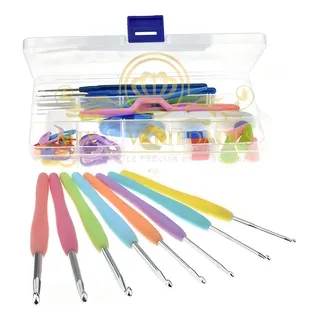 Kit De 16 Agujas De Ganchillo Con Accesorios Y Funda Kit De 16 Agujas De Ganchillo Con Accesorios Y Funda