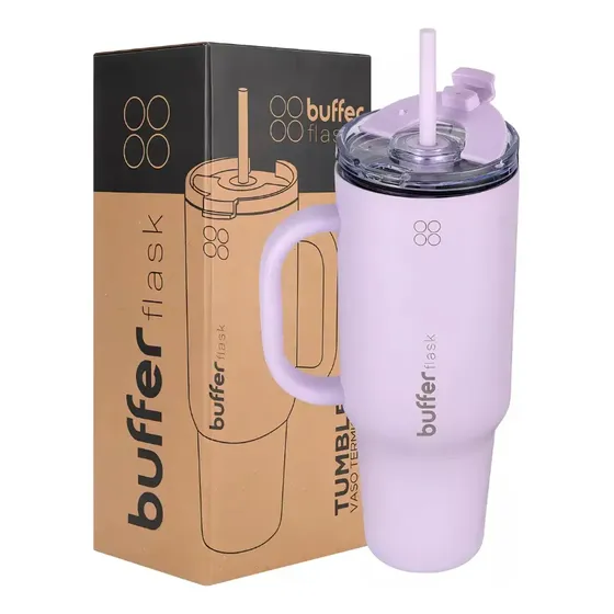 Vaso Termo Termico Buffer 1.2l Extra Grande + Bombilla - Lila