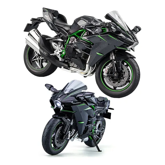 Kawasaki Ninja H2 Miniatura Metal Moto Con Luz Y Sonido 1/9