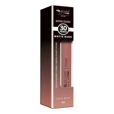 Batom Liquído 30 Horas Matte Nude 4ml - Max Love - Escolha 655