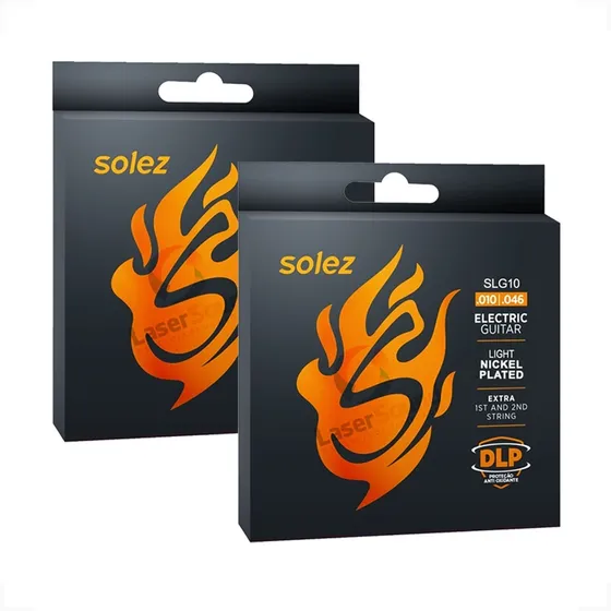 Kit 2 Encordoamento Solez Guitarra Cordas 010 Slg10