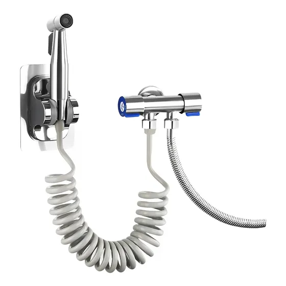 Grifo Para Inodoro Y Bidé Válvula Angular Doble Salida