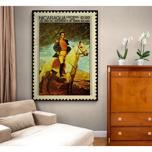 Cuadro En Lienzo Sala Simon Bolivar Estampilla 057 75x100cm