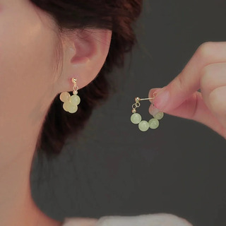 Pendientes De Jade Hetiano De Imitación, Pendientes Con Orif Pendientes De Jade Hetiano De Imitación, Pendientes Con Orif